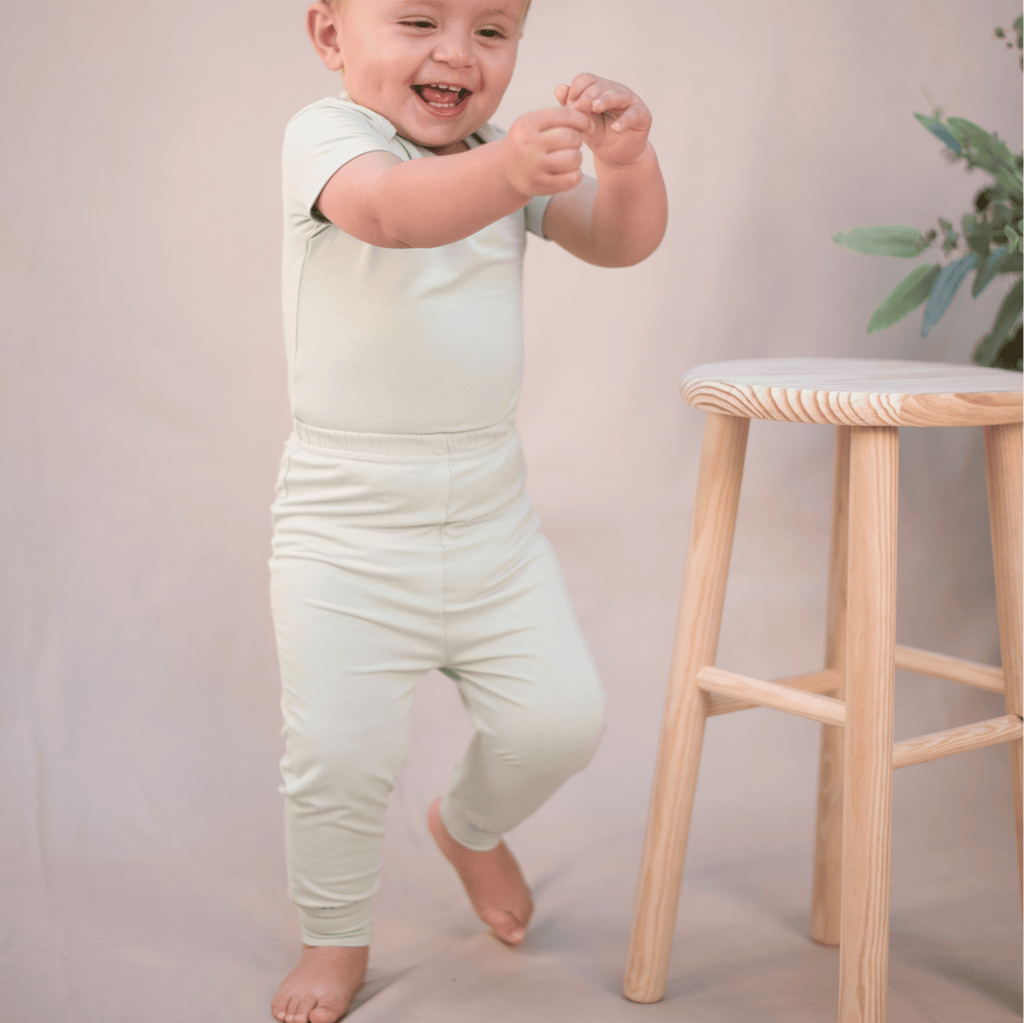 Sage stretchy baby leggings 