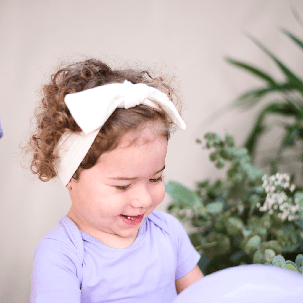 Cloud White Top Knot Baby Bow