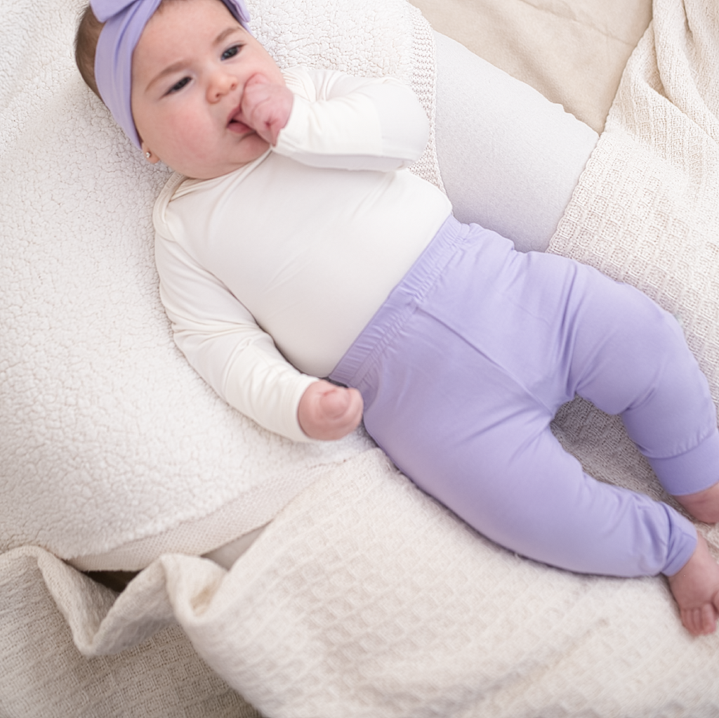 Bamboo Lyocell Lavender Baby Leggings