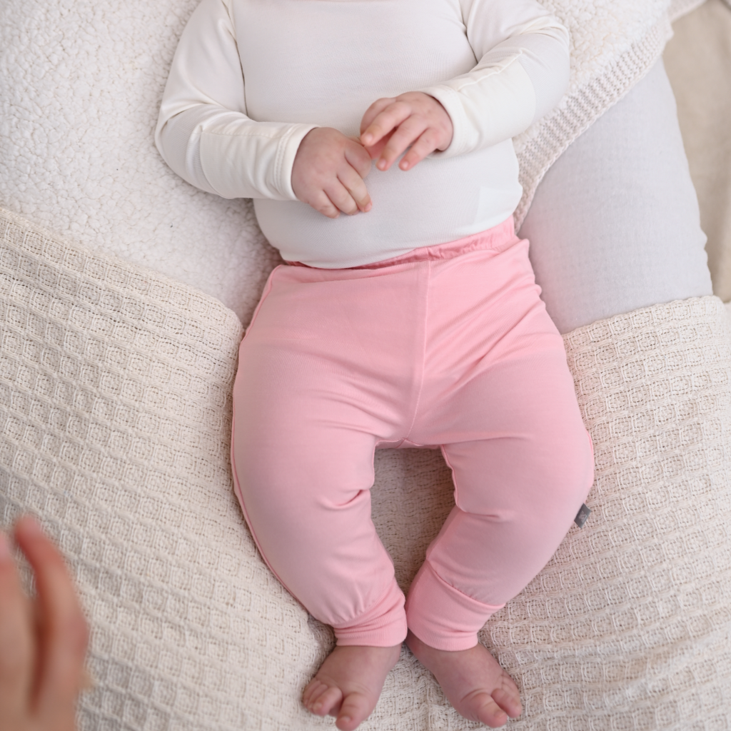 Versatile Bamboo Lyocell Blush Pink Baby Leggings