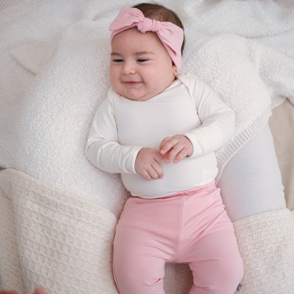 Cloud White Bamboo Baby Long Sleeve Bodysuit